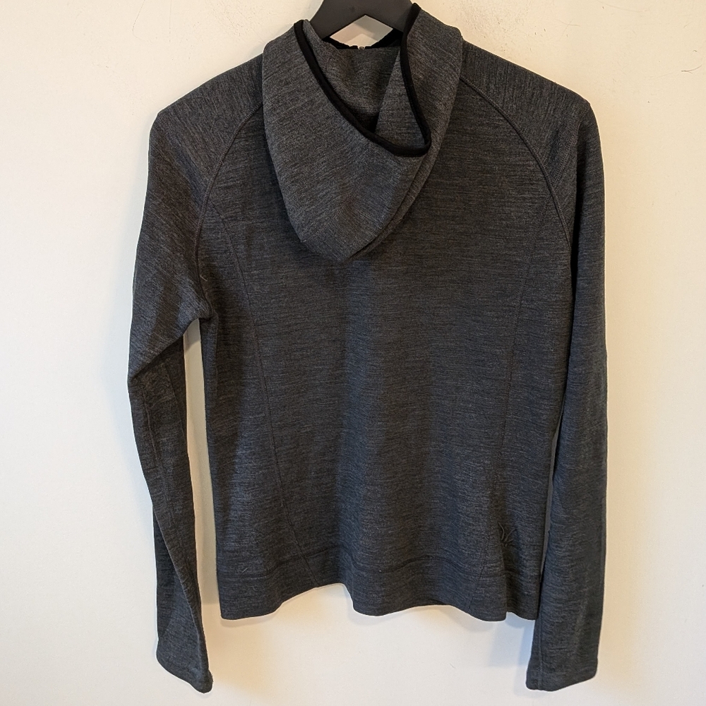 Ibex Women's Grey 100% Merino Wool Full Zip Hoodie Sweatshirt Jacket Large - Picture 4 of 7